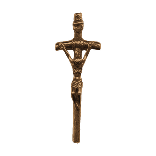 Vintage Bronze Papal Crucifix, Large