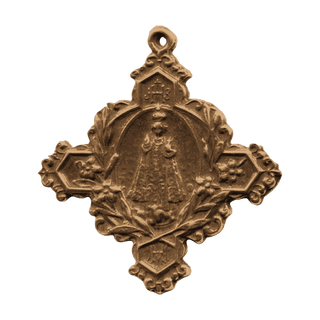 Vintage Bronze Infant of Prague Confraternity Medal