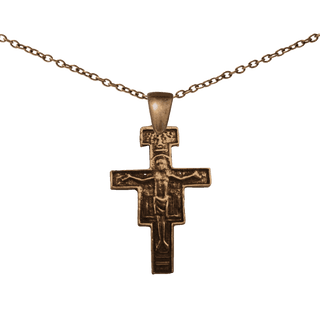 Vintage Bronze San Damiano Crucifix, Large
