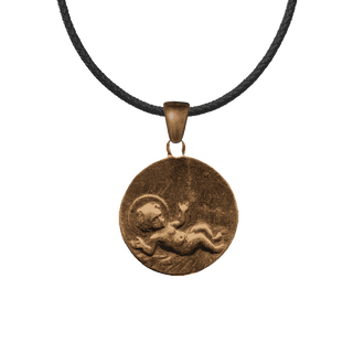 Vintage Bronze Christ Child in the Manger Medal