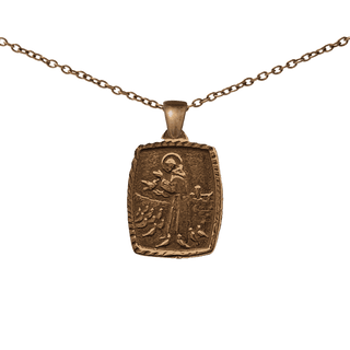 Vintage Bronze St. Francis and the Birds Medal
