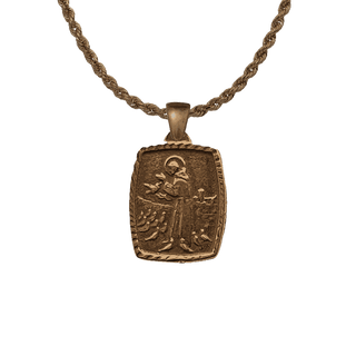 Vintage Bronze St. Francis and the Birds Medal