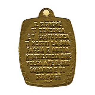 Vintage Yellow Bronze St. Francis and the Birds Medal — reverse