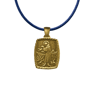Vintage Yellow Bronze St. Francis and the Birds Medal