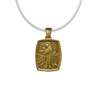 Vintage Yellow Bronze St. Francis and the Birds Medal