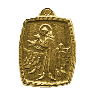 Vintage Yellow Bronze St. Francis and the Birds Medal