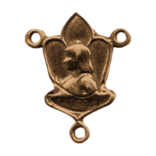 Vintage Bronze Joan of Arc Rosary Center