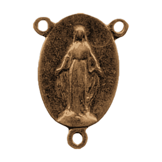 Vintage Bronze Miraculous Medal Rosary Center