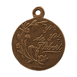 Vintage Bronze St. Hubert Medal with Stag — reverse