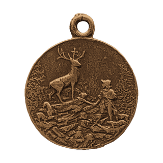 Vintage Bronze St. Hubert Medal with Stag