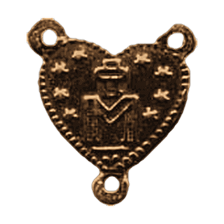 Vintage Bronze Eye of God Rosary Center — reverse