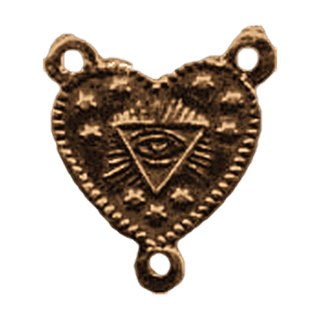 Vintage Bronze Eye of God Rosary Center