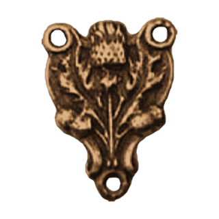 Vintage Bronze Classic Thistle Rosary Center
