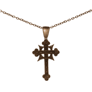 Vintage Bronze Etched Celtic Ring Cross