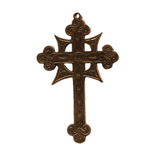 Vintage Bronze Etched Celtic Ring Cross