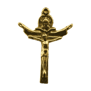 Vintage Yellow Bronze Trinity Crucifix