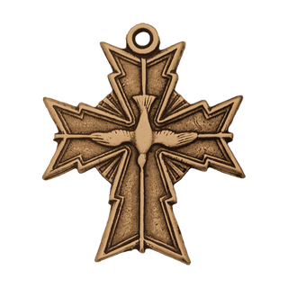 Vintage Bronze Oh Holy Ghost Protect Me Cross