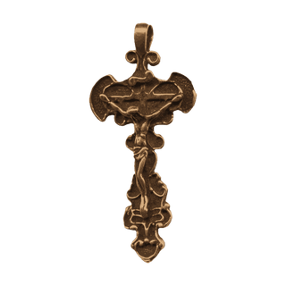 Vintage Bronze Ornate Scrolled Antique Crucifix