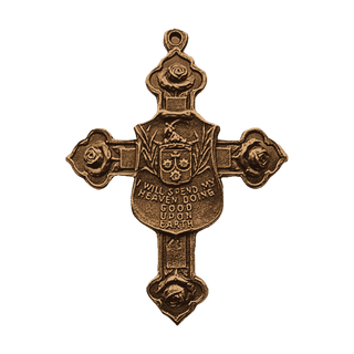 Vintage Bronze St. Therese of the Child Jesus Cross — reverse