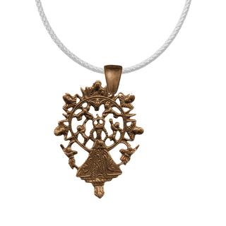 Vintage Bronze Openwork Our Lady with Angels Medal