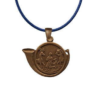 Vintage Bronze Saint Hubert Hunting Horn Medal