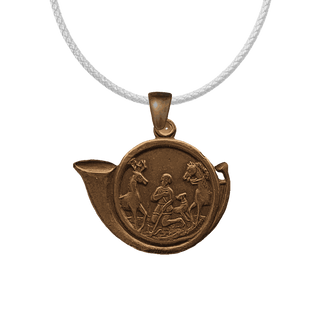 Vintage Bronze Saint Hubert Hunting Horn Medal