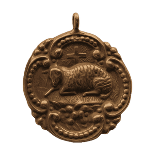 Vintage Bronze Agnus Dei Lamb of God Medal