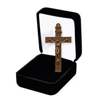 Vintage Bronze Tailored Crucifix with Sunburst Halo