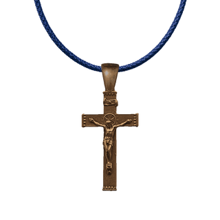 Vintage Bronze Tailored Crucifix with Sunburst Halo