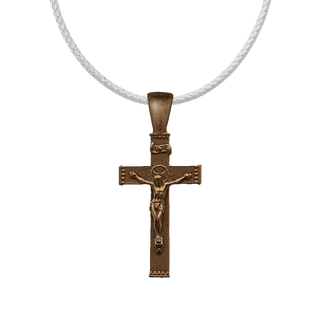 Vintage Bronze Tailored Crucifix with Sunburst Halo