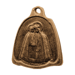 Vintage Bronze Cloaked Madonna and Calvary Medal