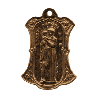 Vintage Bronze St. Anthony and Our Lady Two-Sided Medal