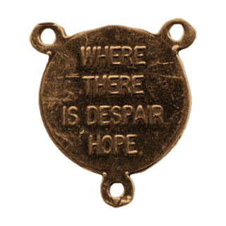 Vintage Bronze Saint Francis Peace Prayer Rosary Center — reverse
