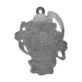Vintage White Bronze Saint Anne of Auray Garden Medal — reverse