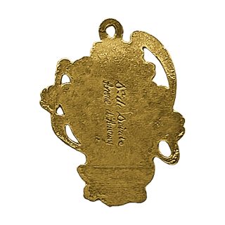 Vintage Yellow Bronze Saint Anne of Auray Garden Medal — reverse