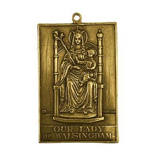 Vintage Yellow Bronze Our Lady of Walsingham Plaque