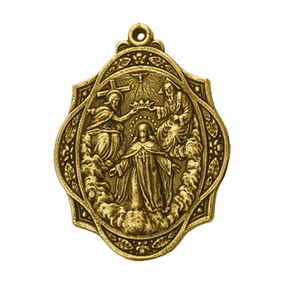 Vintage Yellow Bronze Our Lady of Remedy Trinitarian Medal