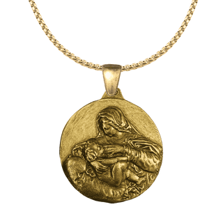 Vintage Yellow Bronze La Leche Ornament Medal