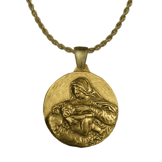 Vintage Yellow Bronze La Leche Ornament Medal