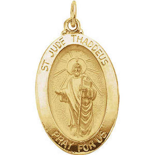 14K Gold 23.5x16 MM Oval St. Jude Thaddeus Medal