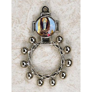 Bulk Lady of Lourdes Finger Rosary. Silver Tone