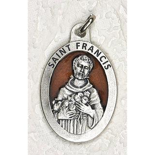 Bulk Brown Enamel Saint Francis Medal