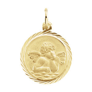 14K Yellow Gold Angel Pendant