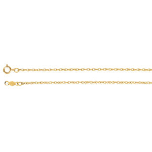 18-inch 1.25MM Rope Chain with Spring Ring - 14K Yellow Gold