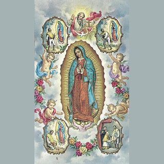 100-Pack - Our Lady Of Guadalupe With Vision Holy Card