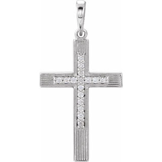 Platinum .07 CTW Natural Diamond Cross Pendant