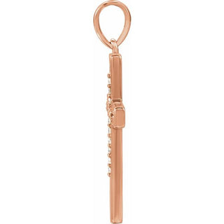14K Rose .07 CTW Natural Diamond Cross Pendant