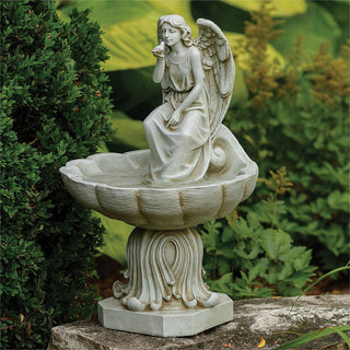 19.25-Inch Angel Birdbath Garden Statue