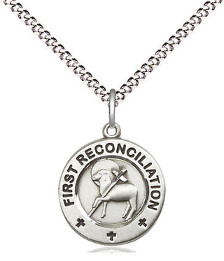 Pewter First Reconciliation / Penance Medal Religious and Catholic Jewelry Engraved Catholic Saint Jewelry