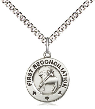 Pewter First Reconciliation / Penance Medal Religious and Catholic Jewelry Engraved Catholic Saint Jewelry